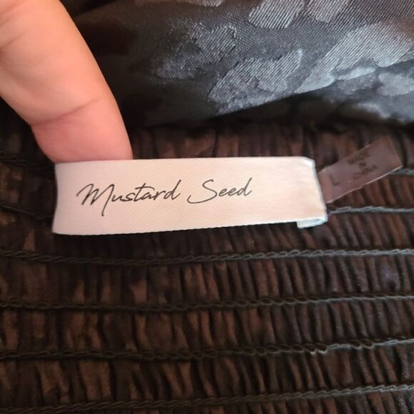 Mustard Seed Black Leopard Flounce Smocked Skort L - Picture 9 of 11